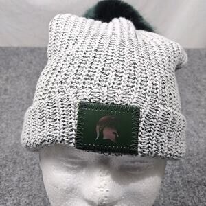 Michigan State Spartans Love Your Melon Beanie Gray Green Pom University Slouchy